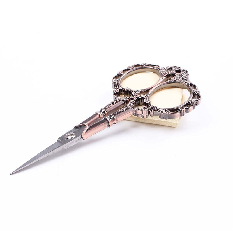 BIHRTC Vintage European Style Stainless Steel Auspicious Clouds and Plum Blossom Scissors Sewing Shears DIY Tools for Needlework,Embroidery, Sewing, Craft, Art Work & Everyday Use - Image 4